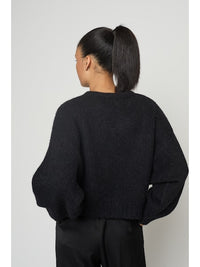 Balloon Sleeve Sweater in Black