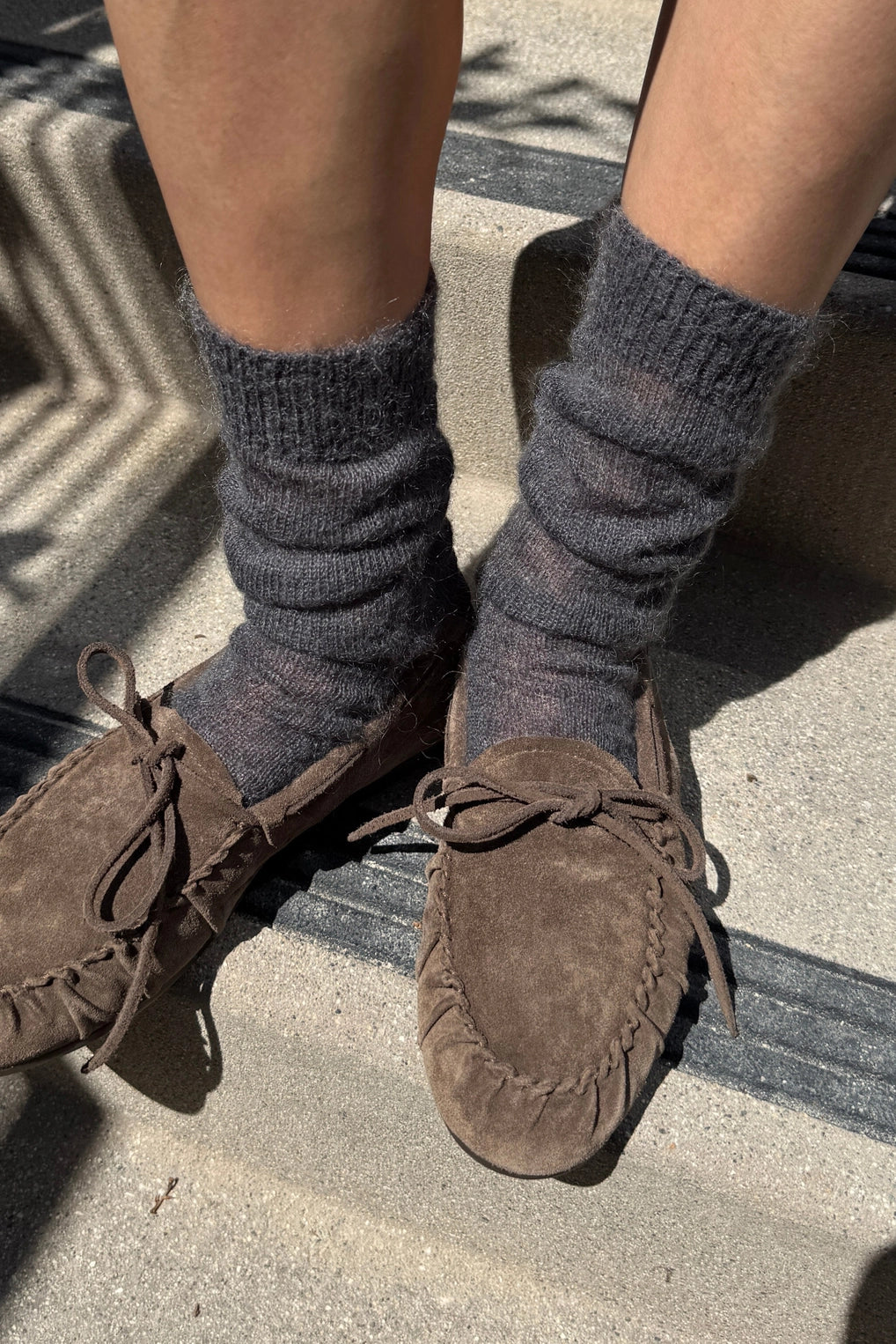Mohair Veil Socks in Charcoal