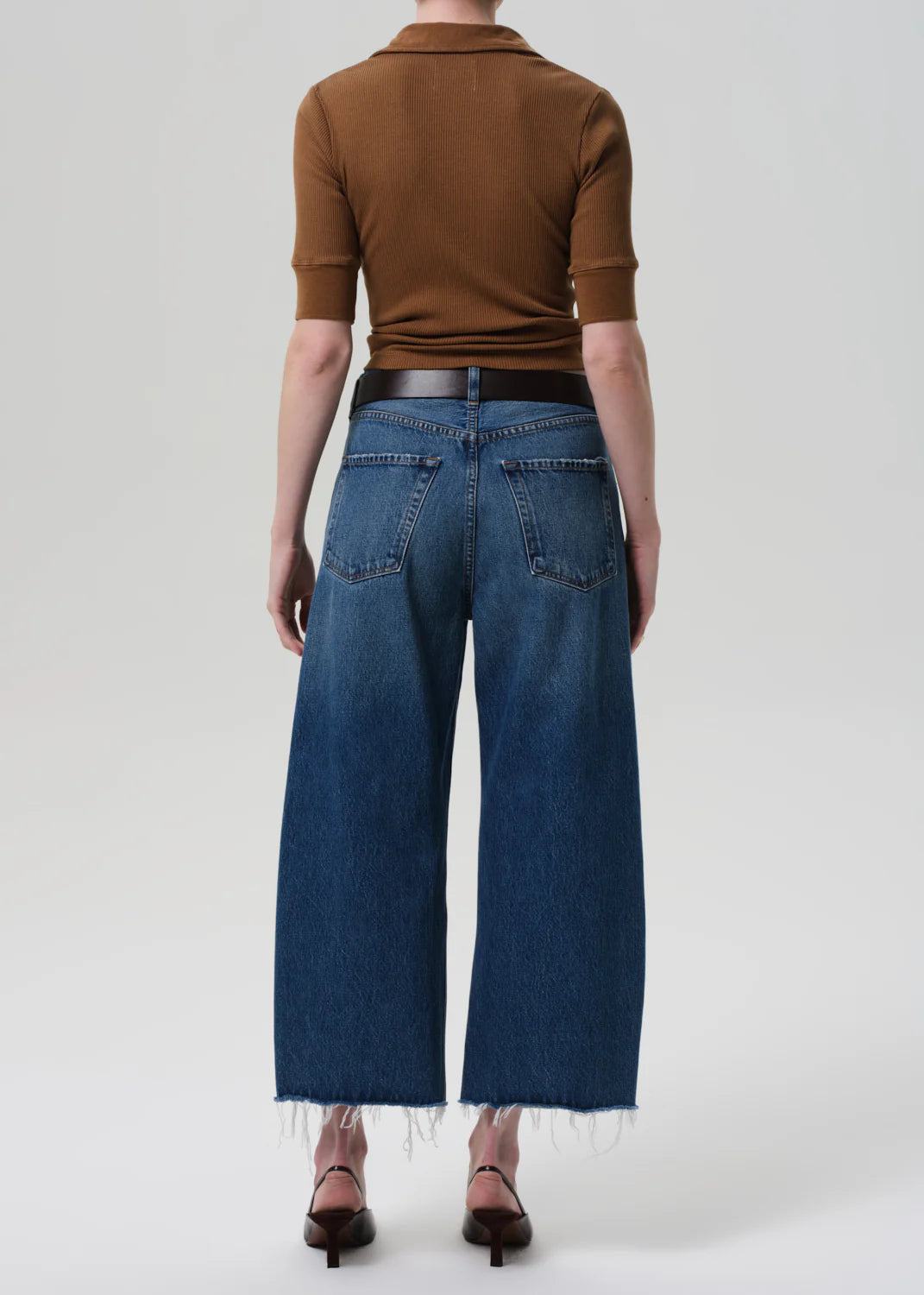 Ayla Raw Hem Crop in Chaya
