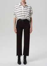Palma Straight Raw Hem in Carob