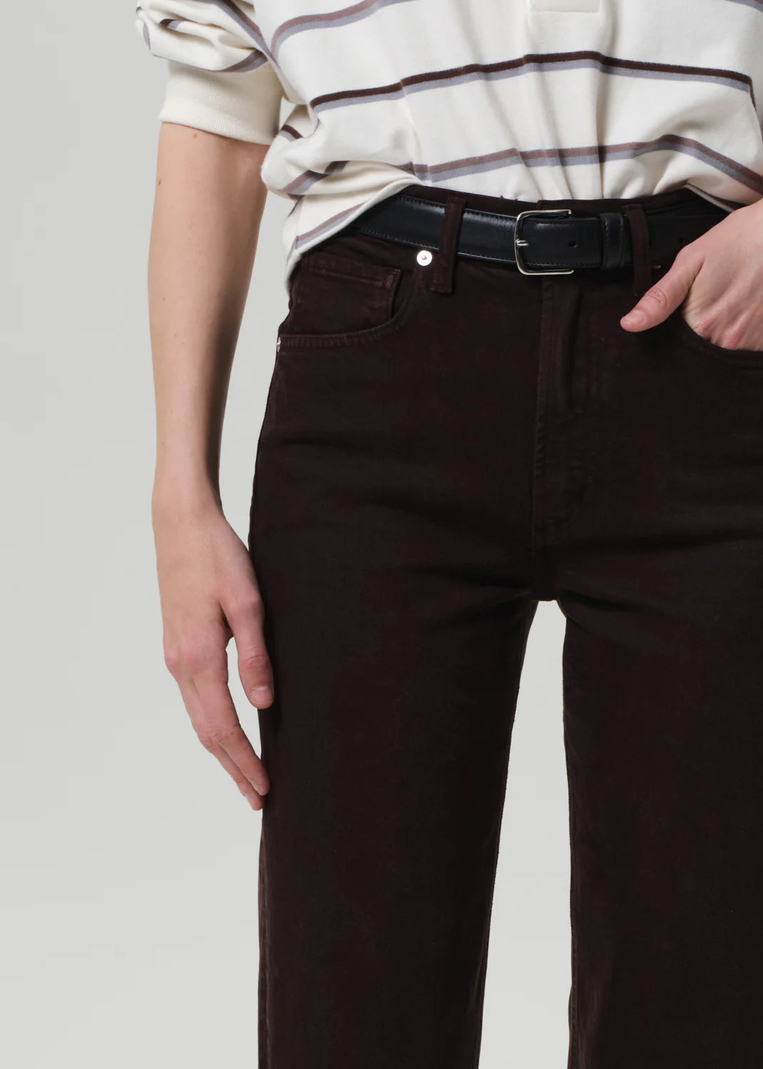 Palma Straight Raw Hem in Carob