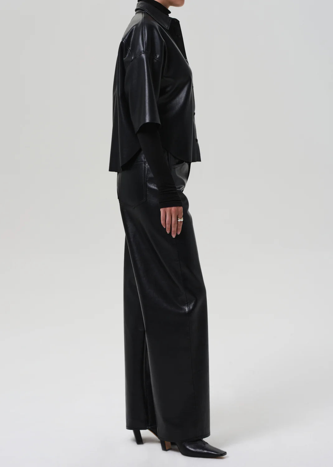 Ayla Baggy Recycled Leather in Black