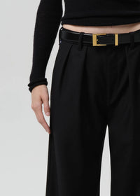 Ines Italian Vintage Wool Trouser in Black