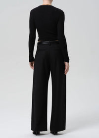 Ines Italian Vintage Wool Trouser in Black
