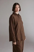Brushed Cotton Plaid Shirt in Brown