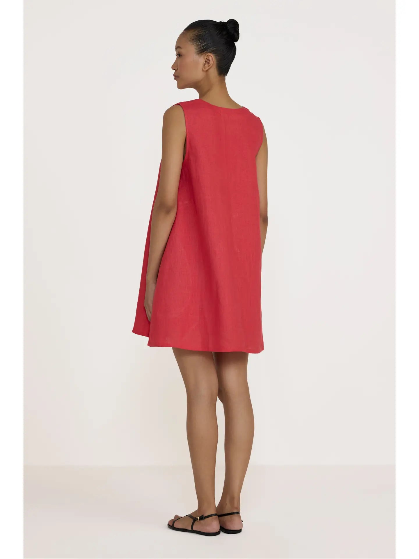 V Neck Mini Dress in Poppy