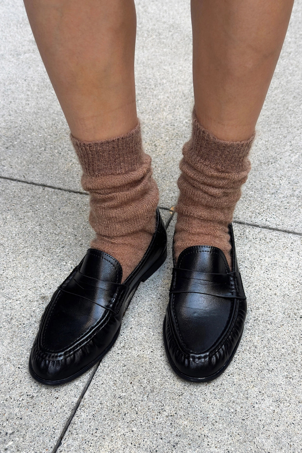 Mohair Veil Socks in Mocha