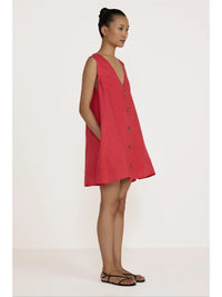 V Neck Mini Dress in Poppy