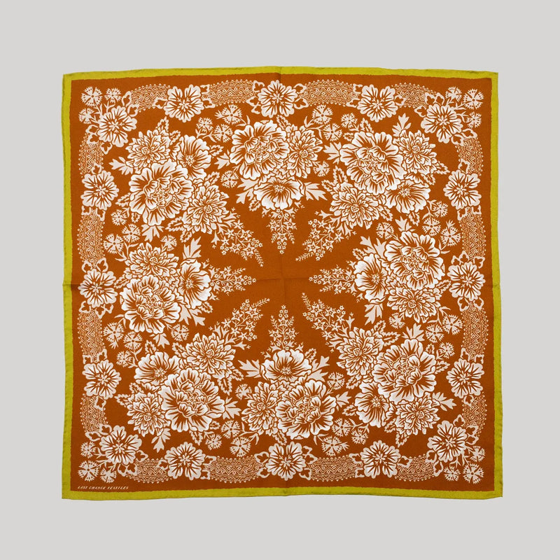 Silk Twill Scarf in Blossom Tobacco