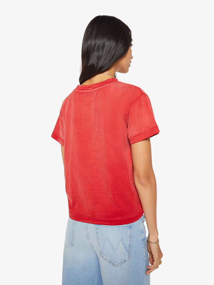 The Cuffed Pocket Sinful in Tomato Red