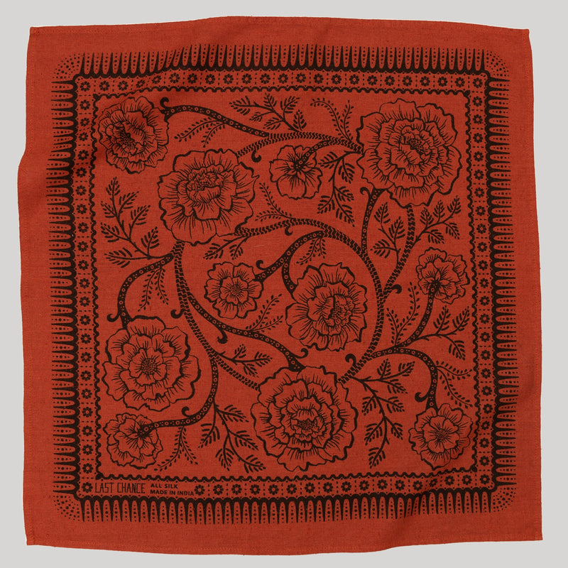 Natural Dye Silk Bandana in Madder Ramble