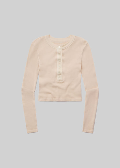 Varra Waffle Henley in Shrimp