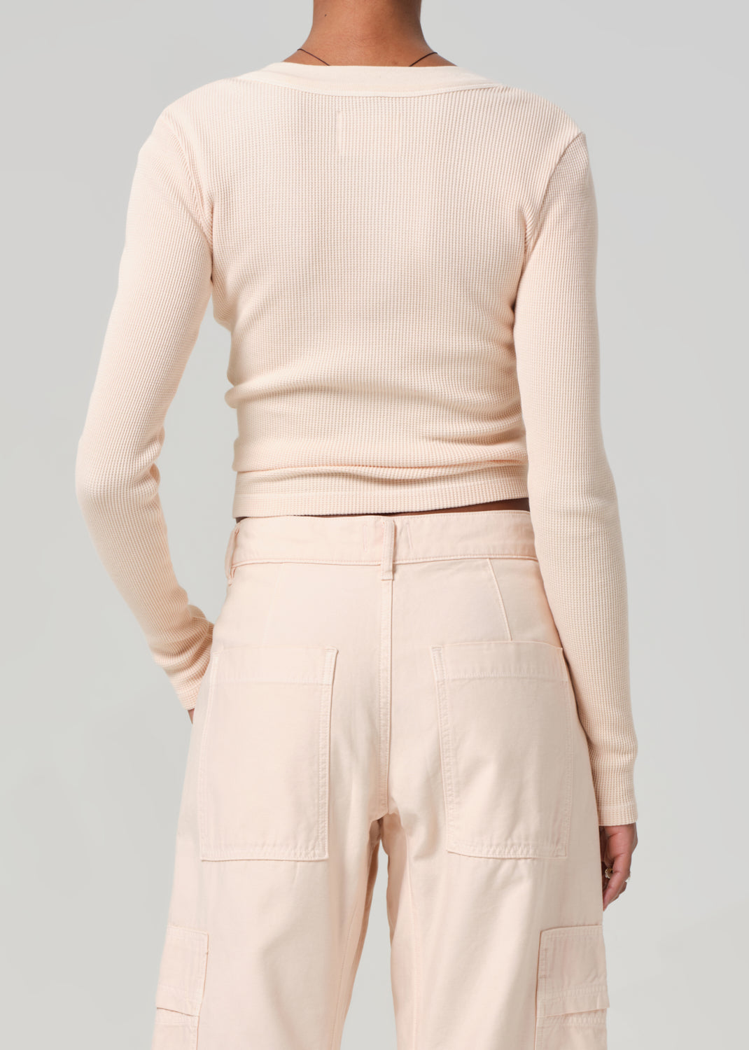 Varra Waffle Henley in Shrimp