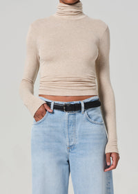 Caradene Turtleneck in Heathered Almond