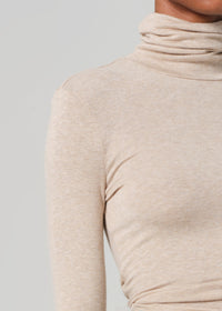 Caradene Turtleneck in Heathered Almond