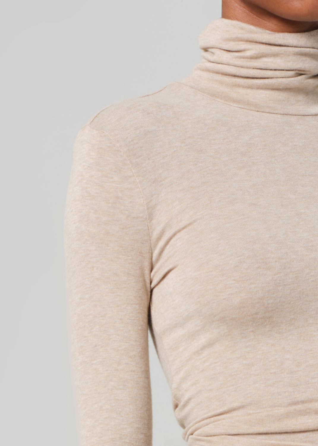 Caradene Turtleneck in Heathered Almond