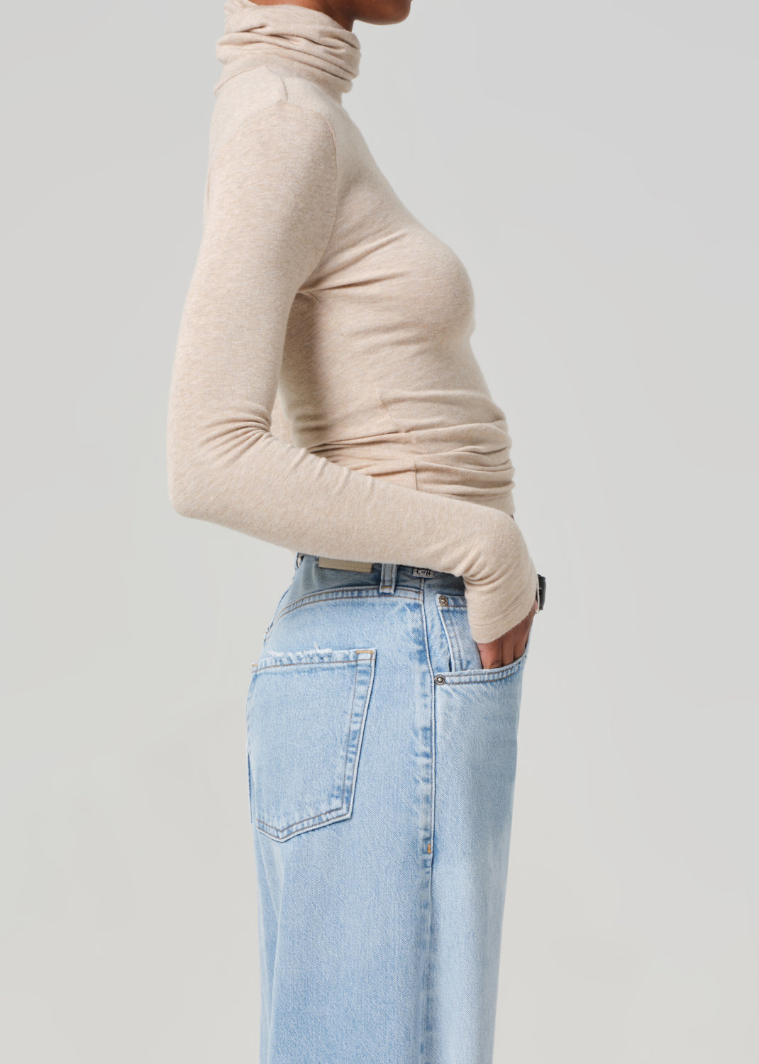 Caradene Turtleneck in Heathered Almond
