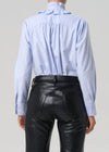 Calista Frill Collar Shirt in Blue