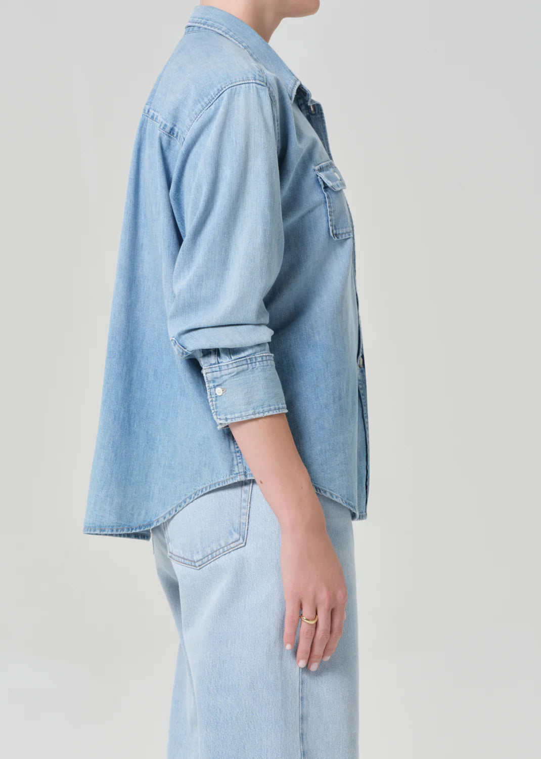 Baby Pocket Jude Shirt in Heron