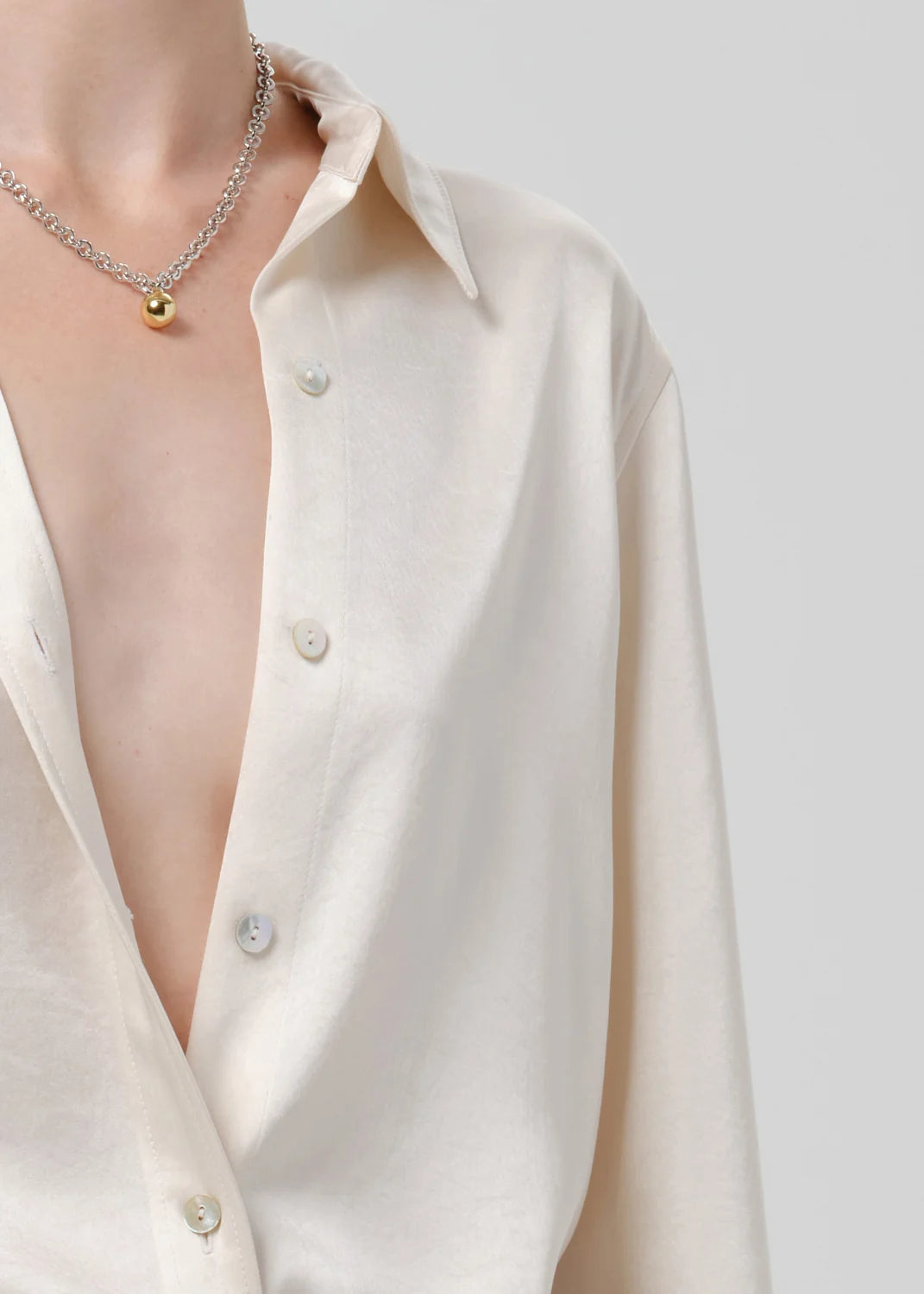 Tullah Satin Shirt in Cream