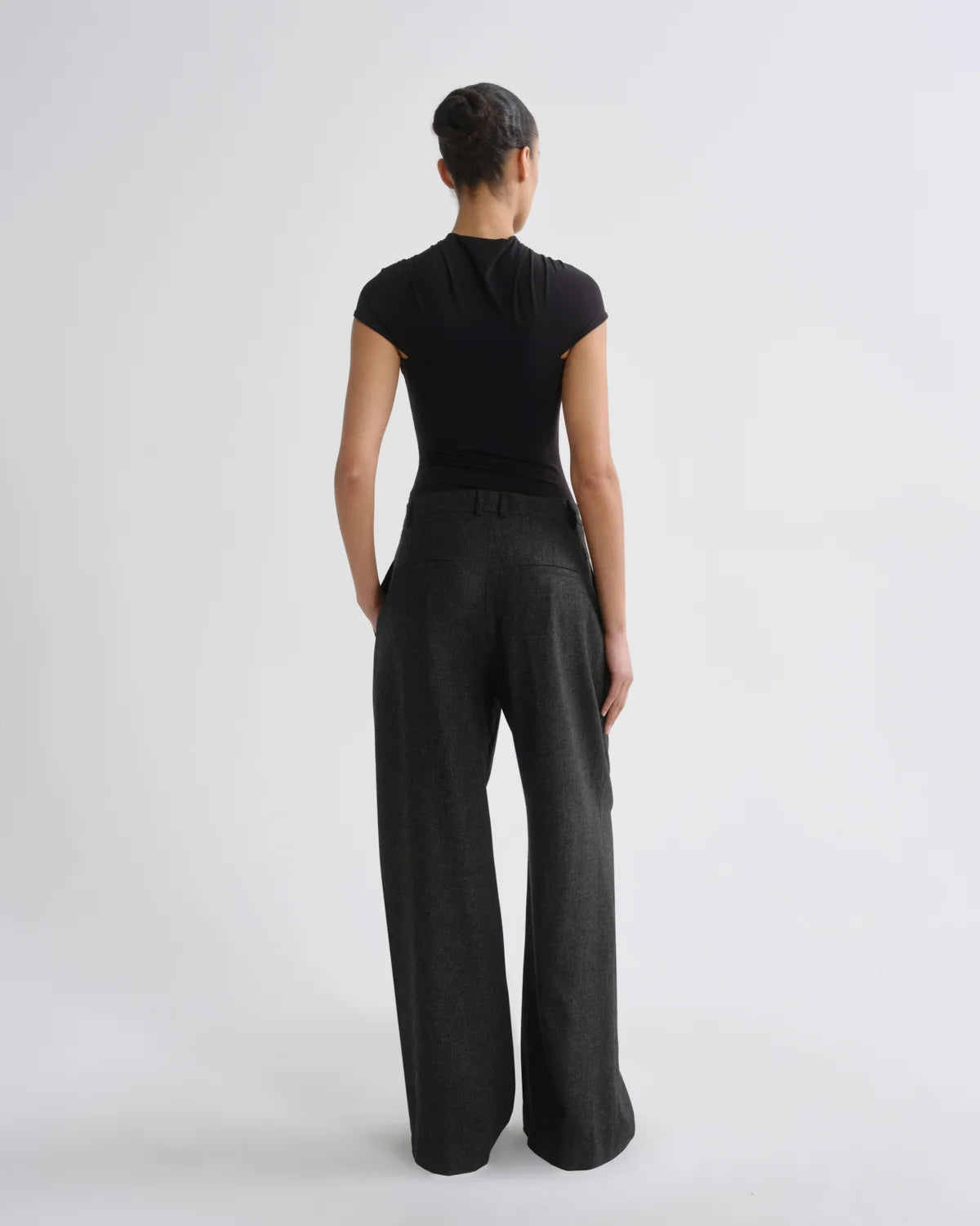 Sathia Felted Wool Trouser in Charcoal