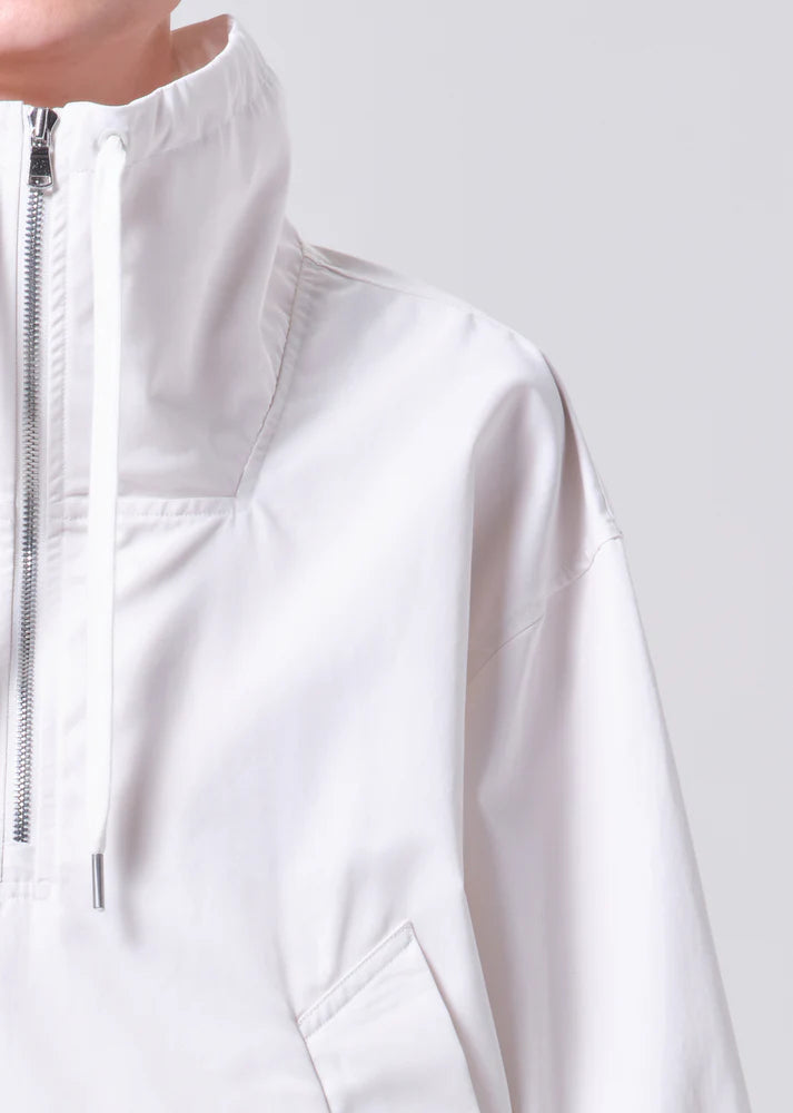 Lydia Nylon Popover Anorak in Chalk White