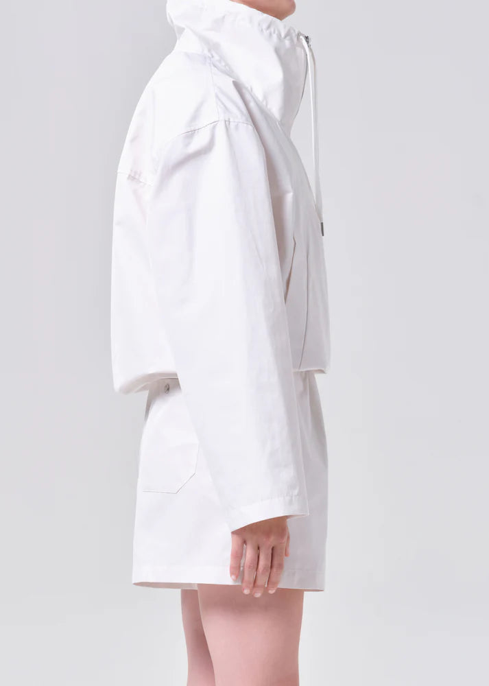 Lydia Nylon Popover Anorak in Chalk White