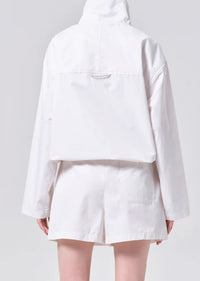 Lydia Nylon Popover Anorak in Chalk White