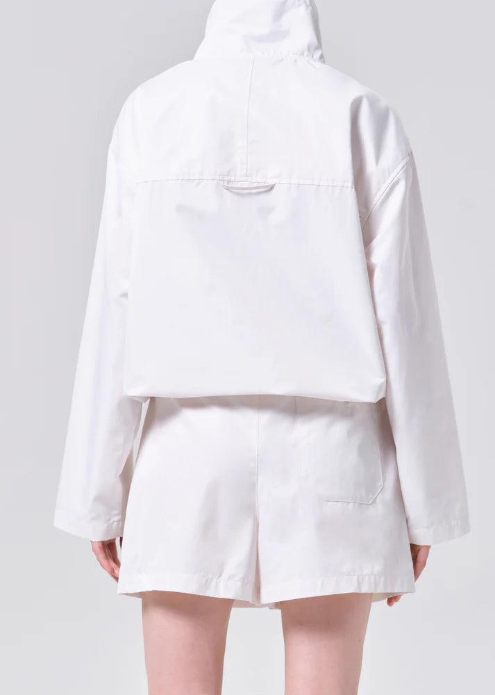Lydia Nylon Popover Anorak in Chalk White
