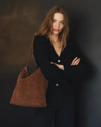 Sera Tote in Brown Suede