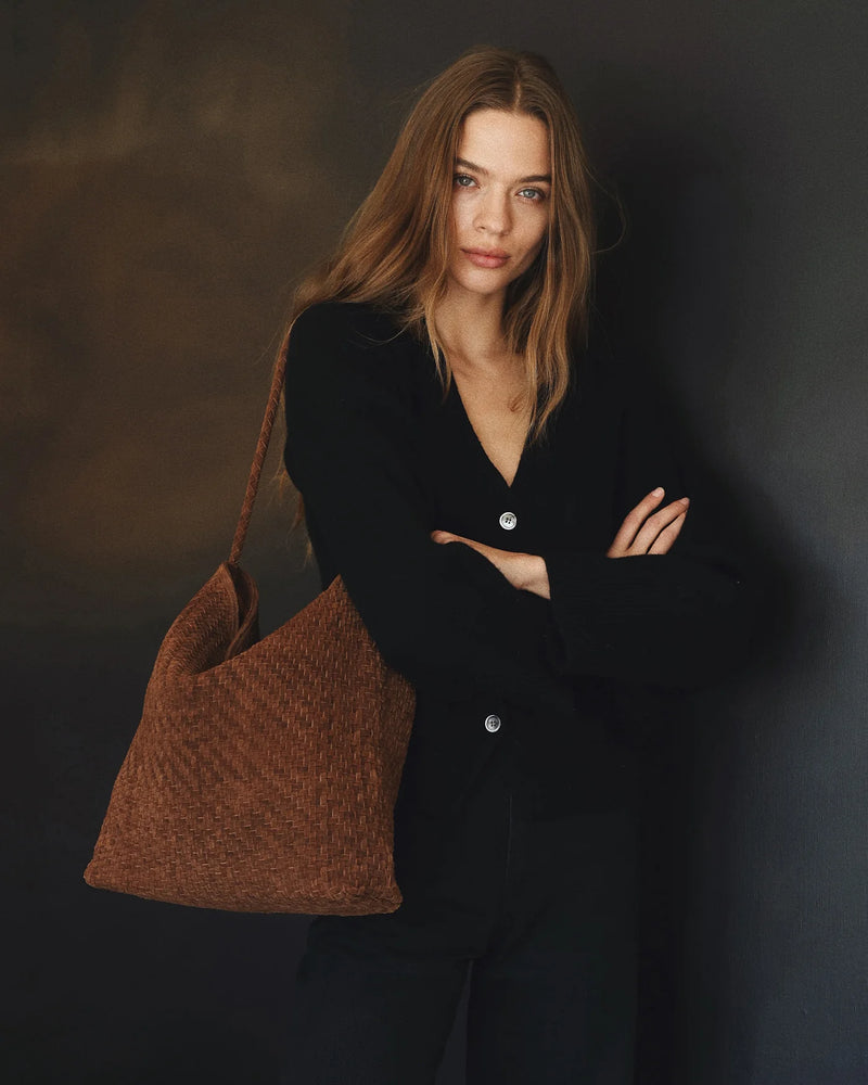 Sera Tote in Brown Suede