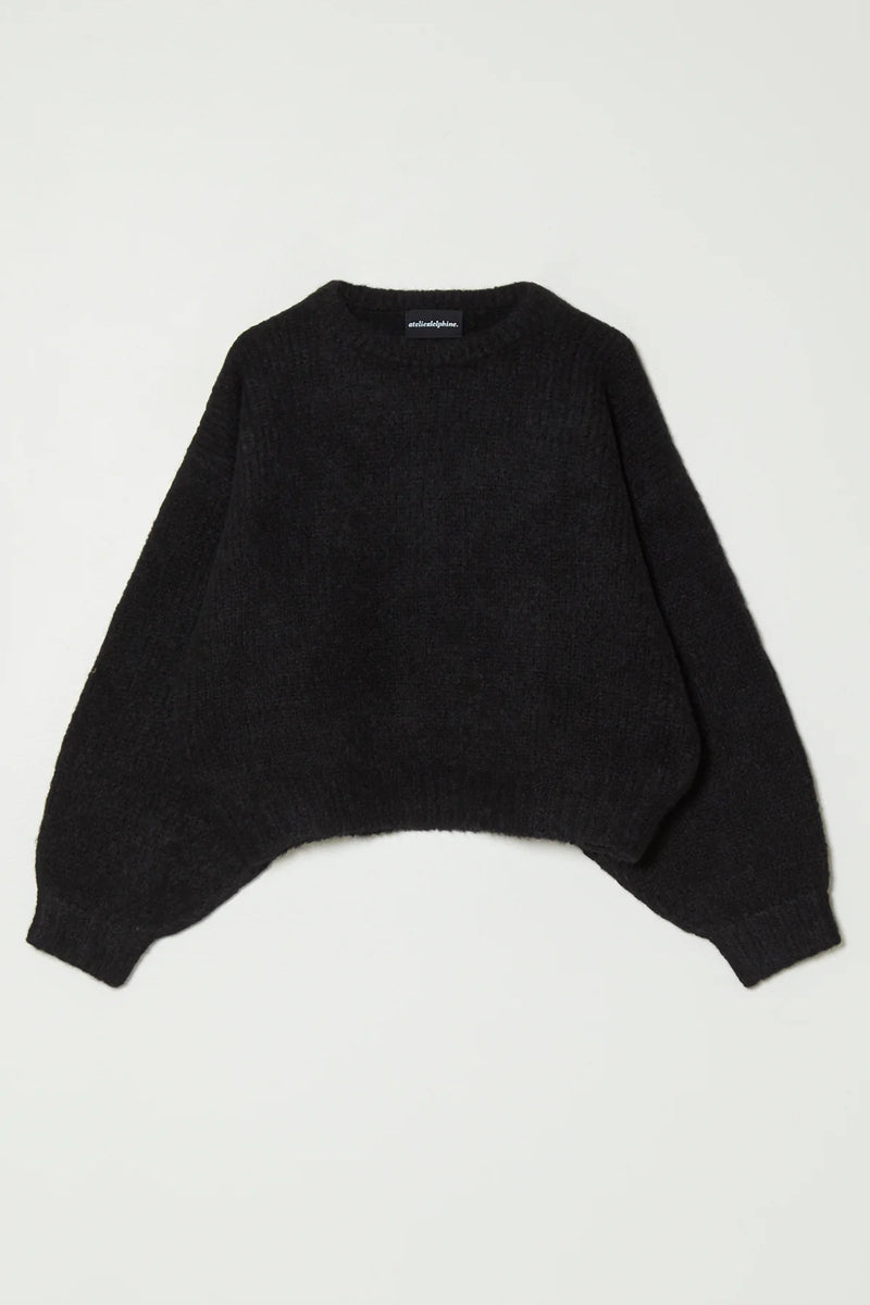 Balloon Sleeve Sweater in Black