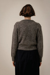 Baby Alpaca Crewneck in Charcoal