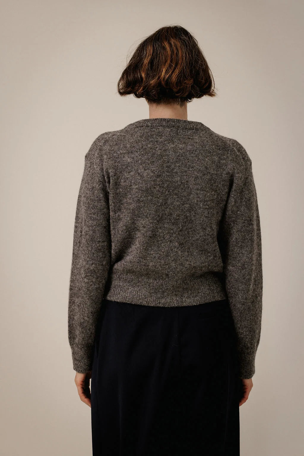 Baby Alpaca Crewneck in Charcoal