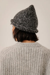 Baby Alpaca Roll Hat in Charcoal