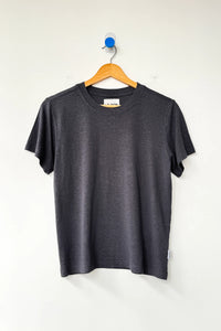 Bo Linen Blend Tee in Charcoal