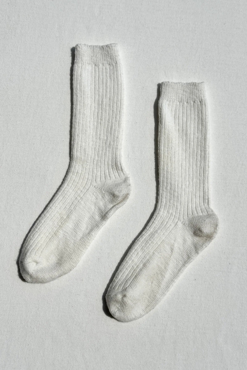 Cottage Socks in White Linen