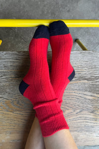 Cashmere Classic Socks in Poppy
