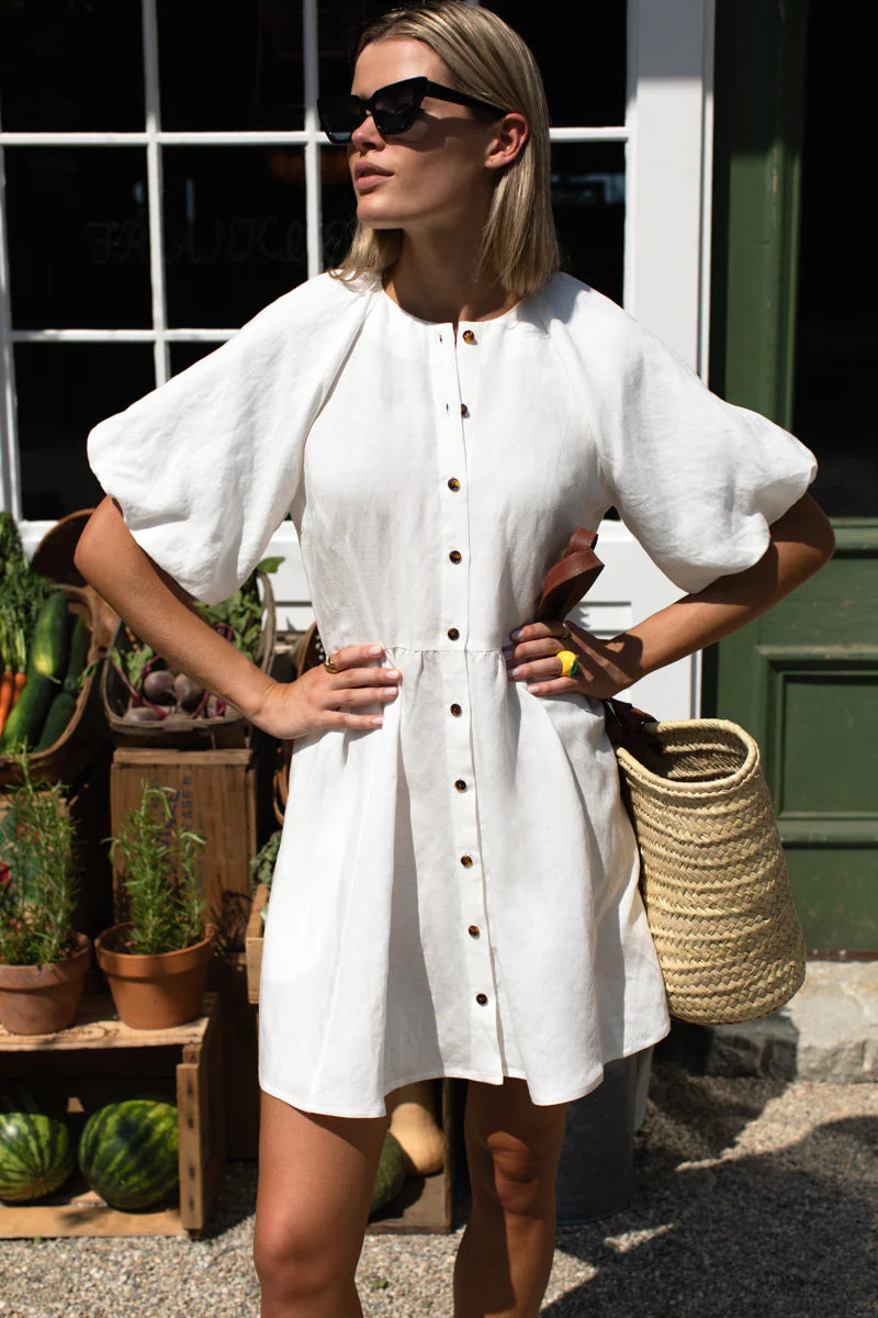 Bastille Short Dress in Star White