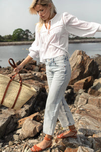 Isla Longsleeve Top in Salt