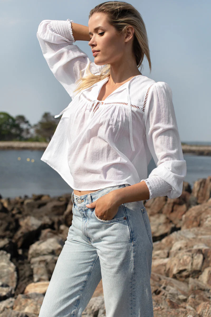 Isla Longsleeve Top in Salt