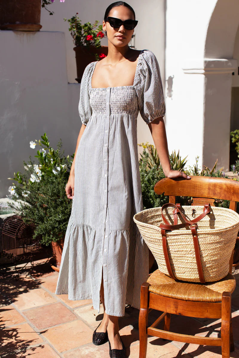 Santiago Dress in Newburyport Stripe