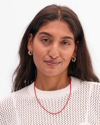 Enamel Barrel Chain Necklace in Poppy