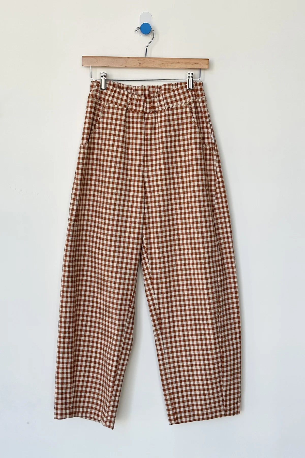 Gingham Arc Pants in Cinnamon