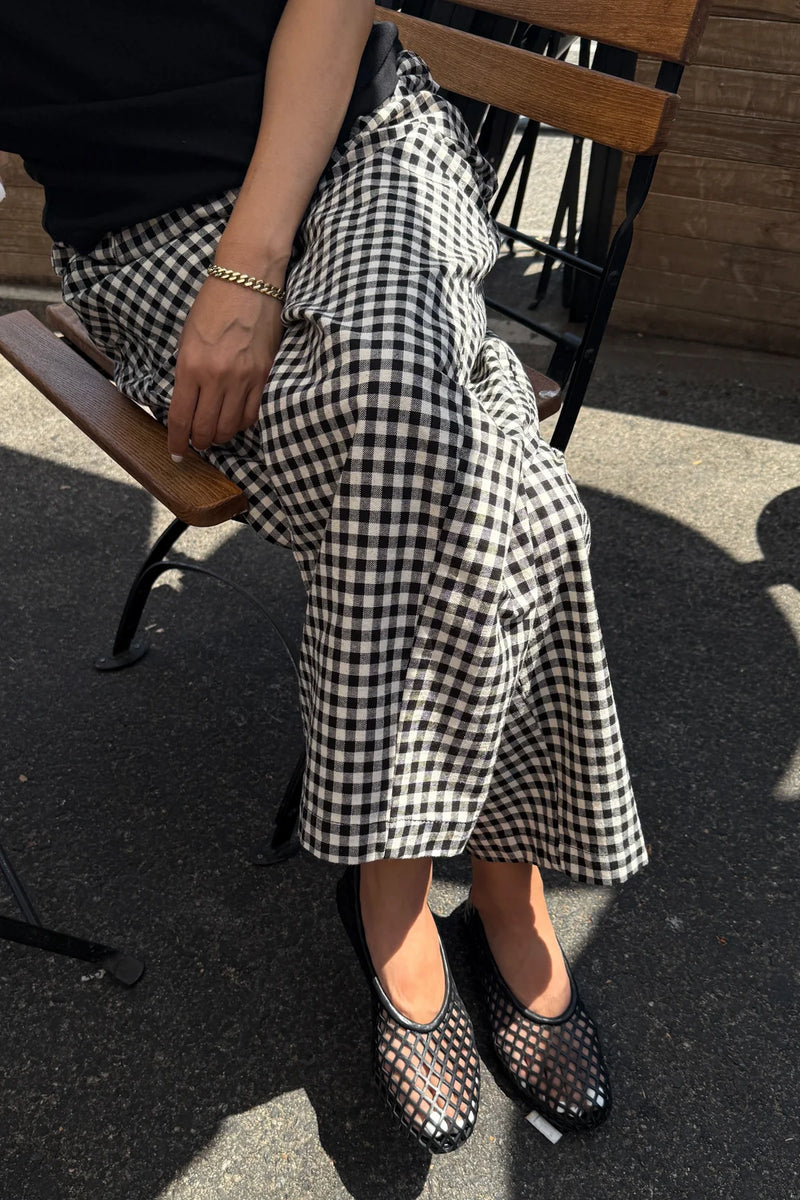 Gingham Arc Pants in Black