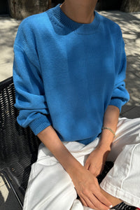 Milo Cotton Sweater in Blue