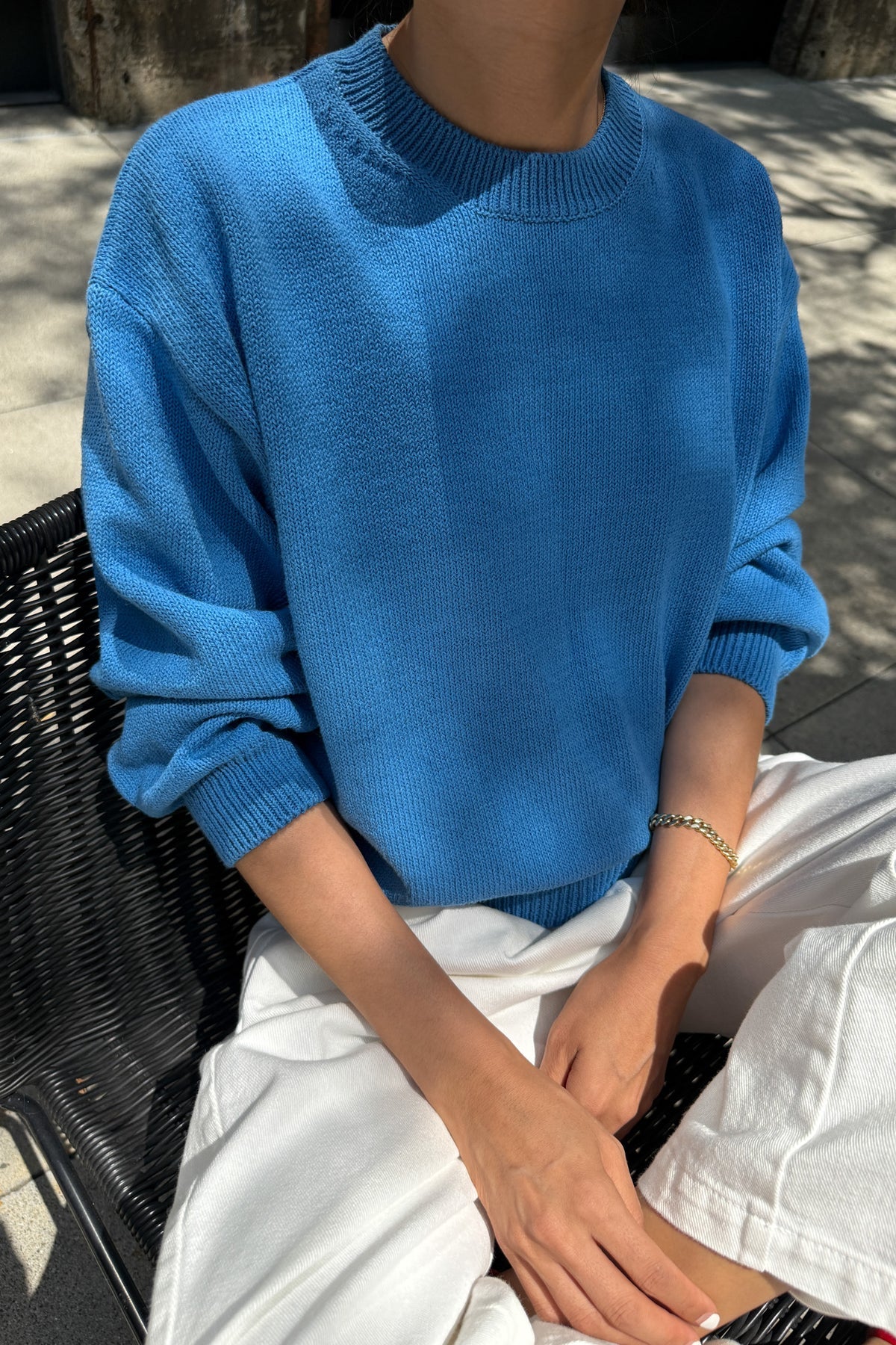 Milo Cotton Sweater in Blue