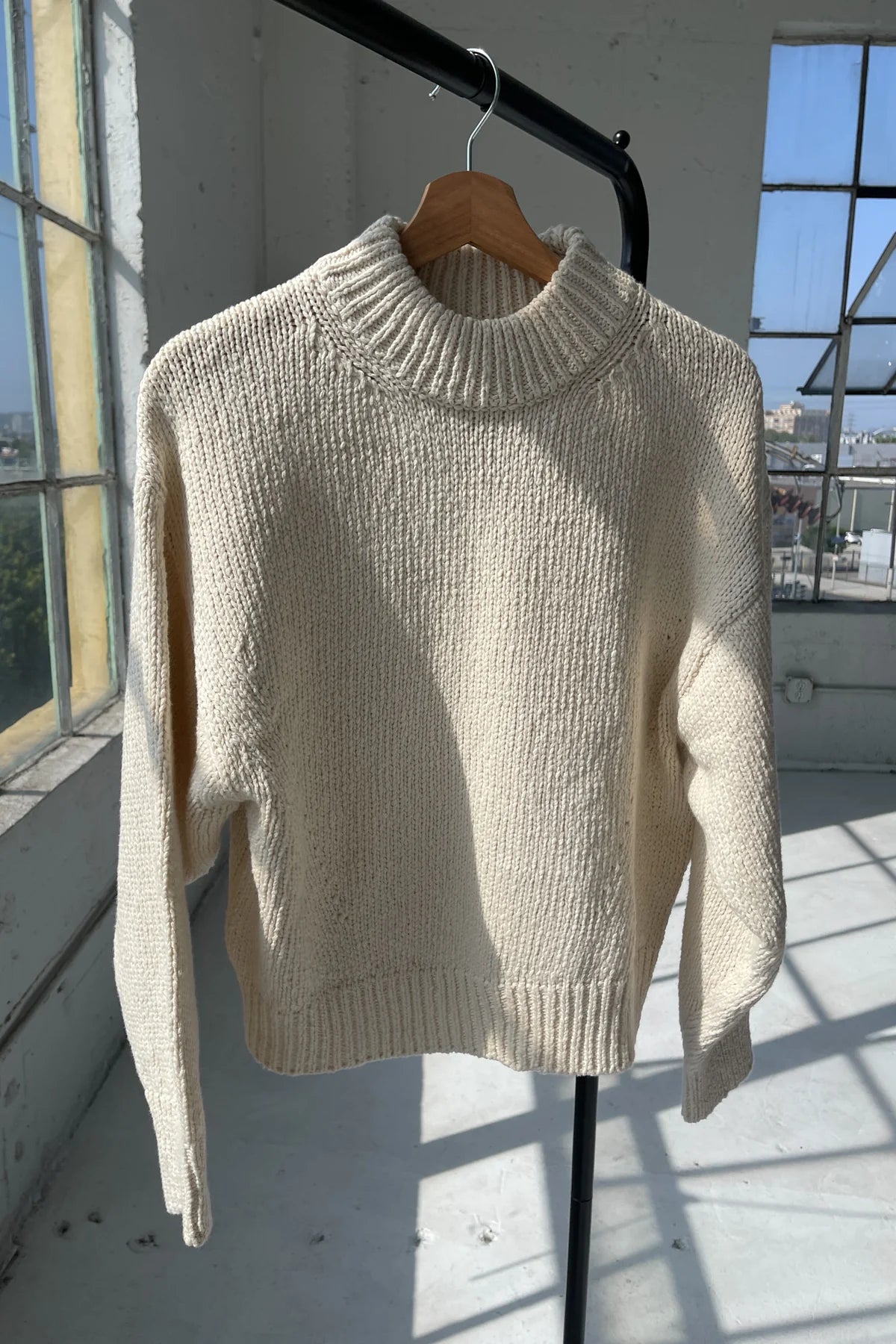 Zoe Cotton Sweater in Naturel