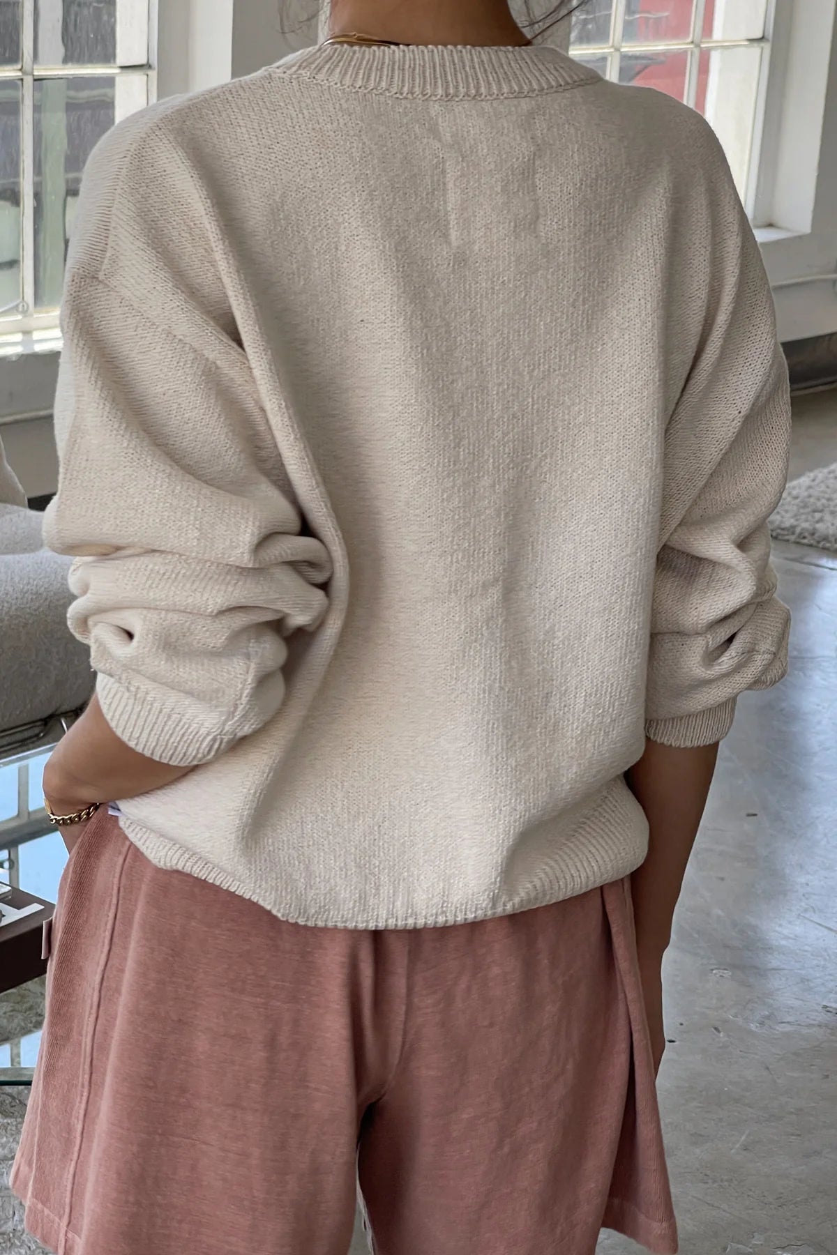 Milo Cotton Sweater in Naturel
