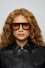 Jane in Gloss Black W Brown Lens